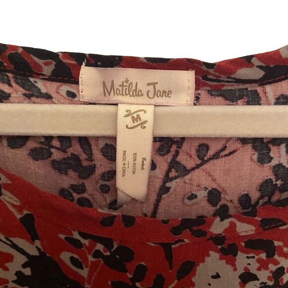 Matilda Jane Helena Dress Burgundy Floral Tiered Medium - Picture 5 of 6